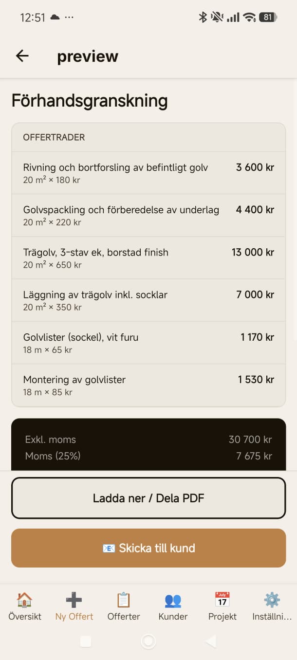 Godkänn & skicka